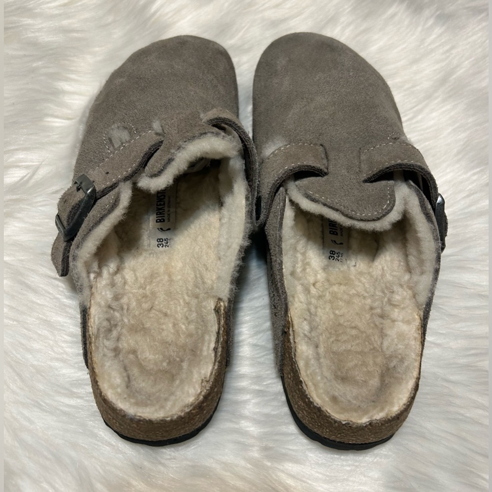 Birkenstock Gray Suede Mules - Picture 4 of 5